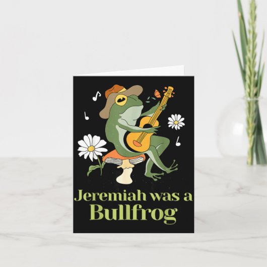 Frog Guitar-jeremiah Was Bullfrog Funny Saying  Kaart (Voorkant)