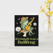 Frog Guitar-jeremiah Was Bullfrog Funny Saying  Kaart (Gele Bloem)