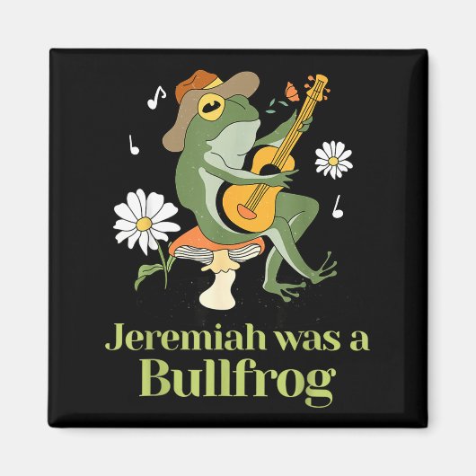 Frog Guitar-jeremiah Was Bullfrog Funny Saying  Magneet (Voorkant)