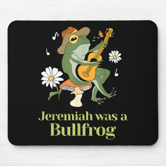 Frog Guitar-jeremiah Was Bullfrog Funny Saying  Muismat (Voorkant)