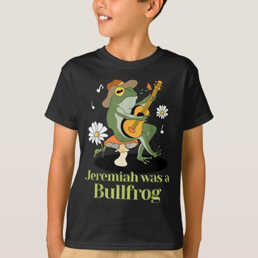 Frog Guitar-jeremiah Was Bullfrog Funny Saying T-shirt (Voorkant)