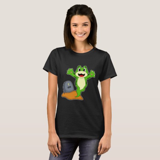 Frog Halloween Grave T-shirt (Voorkant volledig)