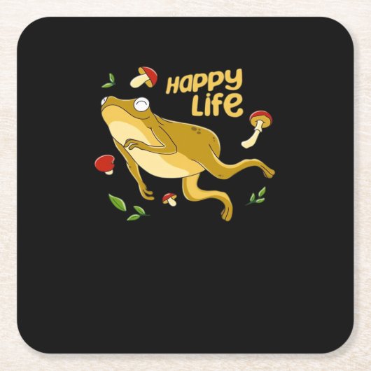 Frog Happy Essential Minimal Design Kartonnen Onderzetters (Voorkant)