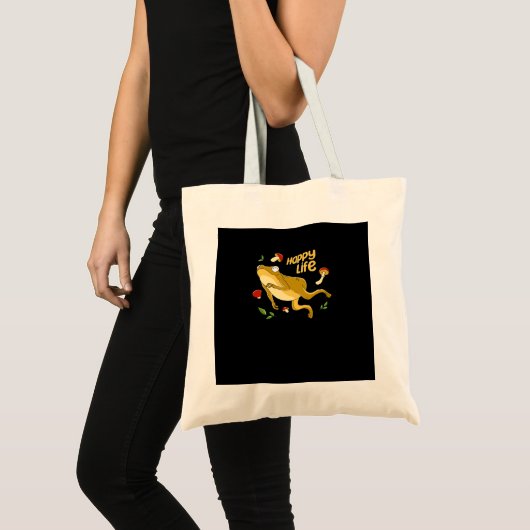Frog Happy Essential Minimal Design Tote Bag (Voorkant (product))