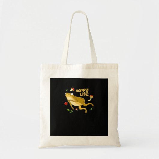 Frog Happy Essential Minimal Design Tote Bag (Voorkant)