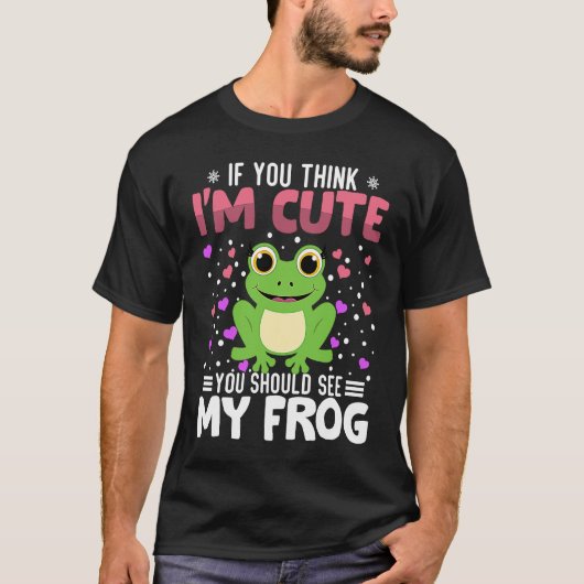 Frog Heart Valentine's Day Animal For Womens Kids T-shirt (Voorkant)