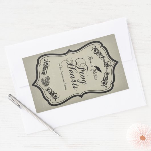 Frog Hearts Halloween Jar Sticker Label (Envelop)