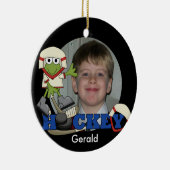 Frog Hockey Foto Ornament (Rechts)