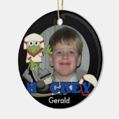 Frog Hockey Foto Ornament (Links)