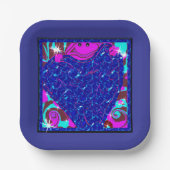 Frog Holding Heart Paper Plates Papieren Bordje (Voorkant)