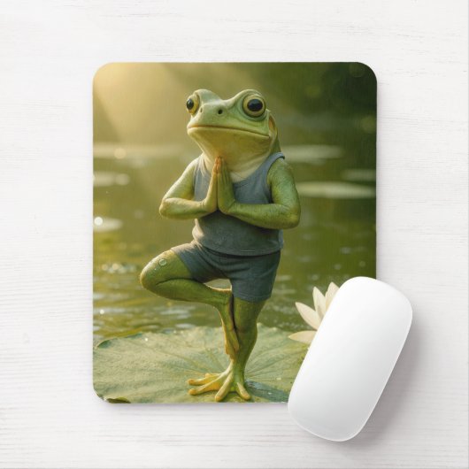 Frog In a Yoga Tree Pose Muismat (Met muis)