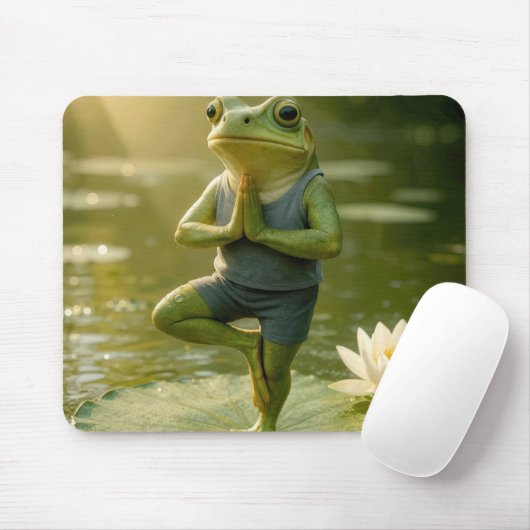 Frog In a Yoga Tree Pose Muismat (Met muis)