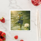 Frog In a Yoga Tree Pose Servet (Insitu)