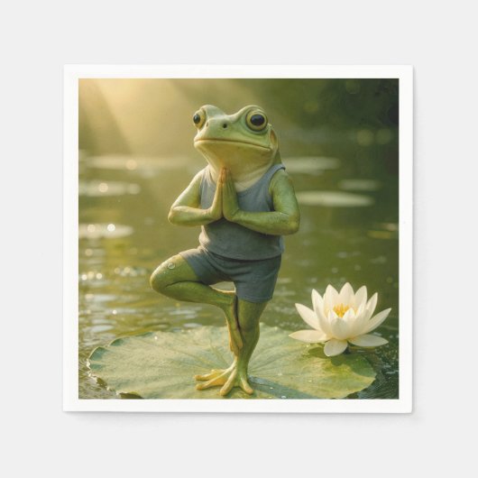 Frog In a Yoga Tree Pose Servet (Voorkant)