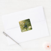 Frog In a Yoga Tree Pose Vierkante Sticker (Envelop)