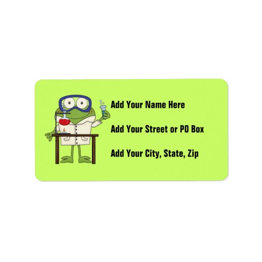 Frog in the Science Lab Etiket (Voorkant)