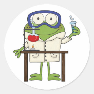 Frog in the Science Lab Ronde Sticker