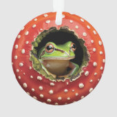 Frog in Toadstool – Cute Woodland Mushroom Art Ornament (achterkant)