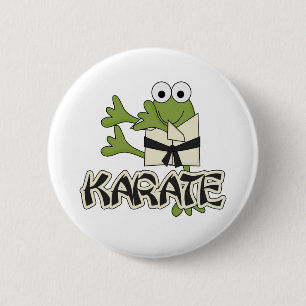 Frog Karate Tshirts en Gifts Ronde Button 5,7 Cm