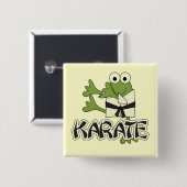 Frog Karate Tshirts en Gifts Vierkante Button 5,1 Cm (Voorkant /achterkant)