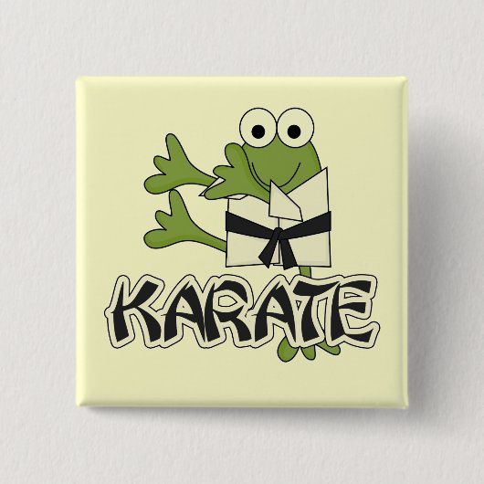 Frog Karate Tshirts en Gifts Vierkante Button 5,1 Cm (Voorkant)