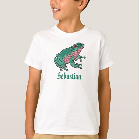 Frog Kids T-Shirt customizable Animal Tee for Boys (Voorkant)