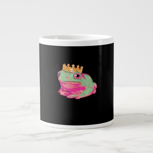 Frog King Funky Meme Classic Style Grote Koffiekop (Voorkant)