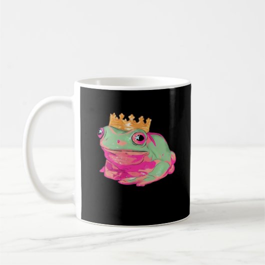 Frog King Funky Meme Classic Style Koffiemok (Links)