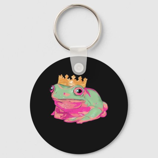 Frog King Funky Meme Classic Style Sleutelhanger (Voorkant)
