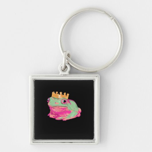 Frog King Funky Meme Classic Style Sleutelhanger (Voorkant)