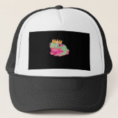 Frog King Funky Meme Classic Style Trucker Pet (Voorkant)