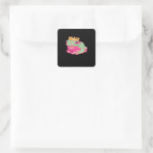 Frog King Funky Meme Classic Style Vierkante Sticker (Tas)