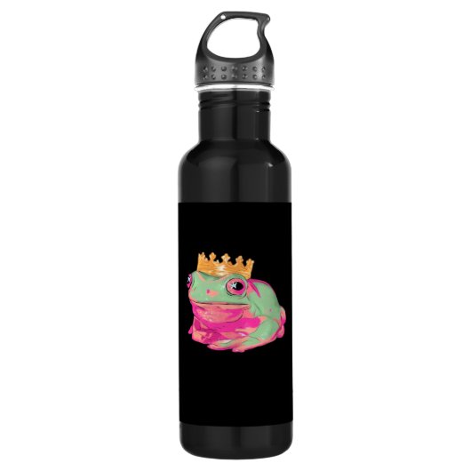 Frog King Funky Meme Classic Style Waterfles (Voorkant)