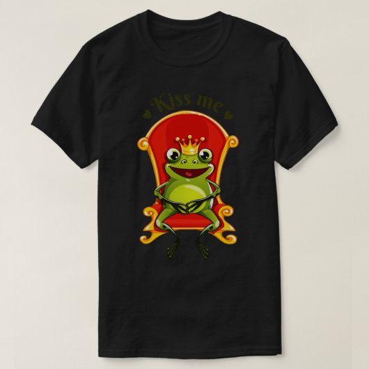 Frog King Kiss me T-shirt (Design voorkant)