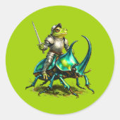 Frog Knight and Battle Beetle Ronde Sticker (Voorkant)