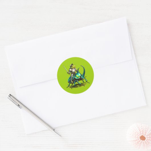Frog Knight and Battle Beetle Ronde Sticker (Envelop)