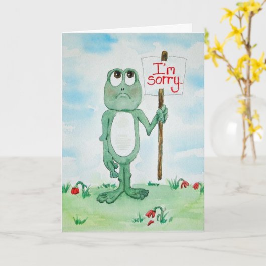 Frog Line Kaart, het spijt me, vergeef me alsjebli Kaart (Gele Bloem)