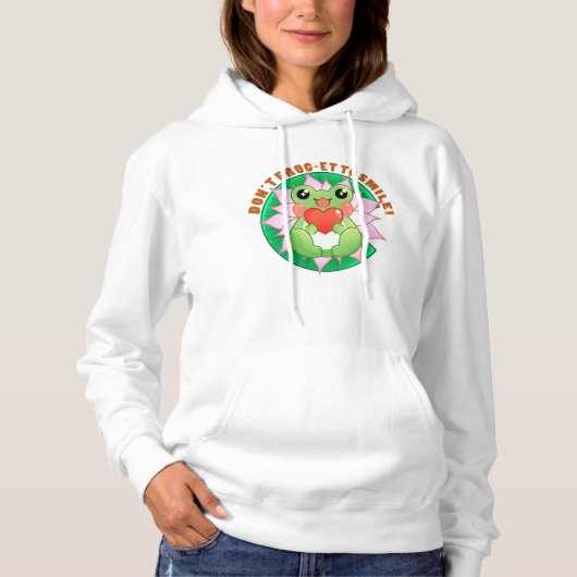 Frog Love – Cute Motivational Art Hoodie (Voorkant)