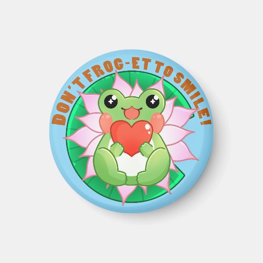 Frog Love – Cute Motivational Art Magneet (Voorkant)