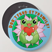 Frog Love – Cute Motivational Art Ronde Button 6,0 Cm (Voorkant /achterkant)