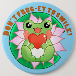 Frog Love – Cute Motivational Art Ronde Button 6,0 Cm