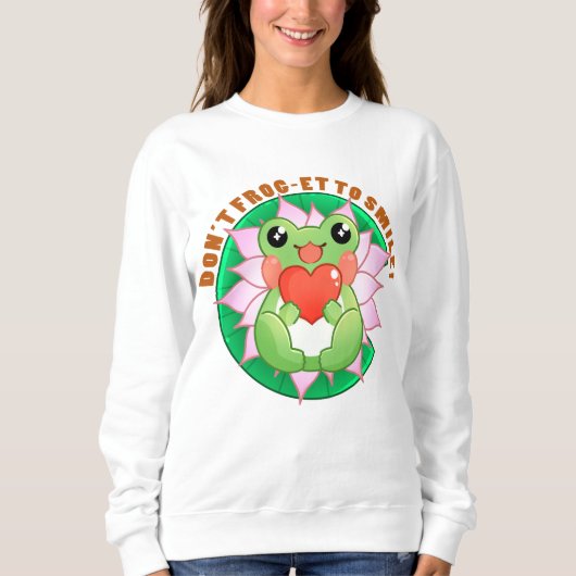 Frog Love – Cute Motivational Art Trui (Voorkant)