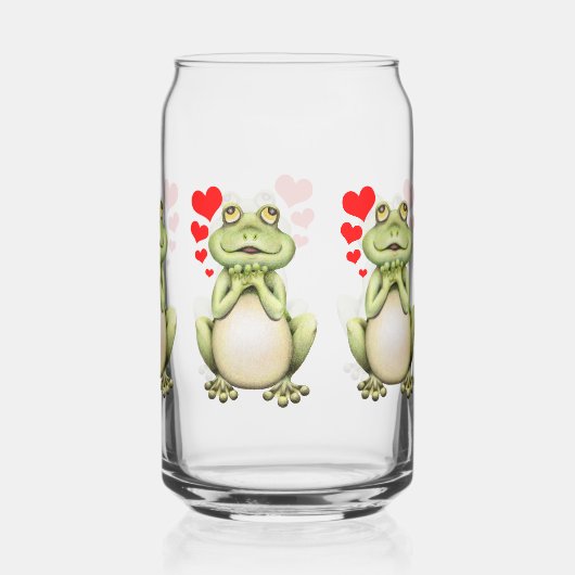 Frog Love Drawing Blikvorm Glas (Achterkant)