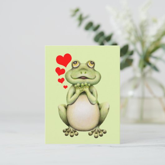 Frog Love Drawing Briefkaart (Staand voorkant)