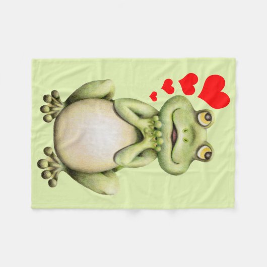 Frog Love Drawing Fleece Deken (Voorkant (Horizontaal))