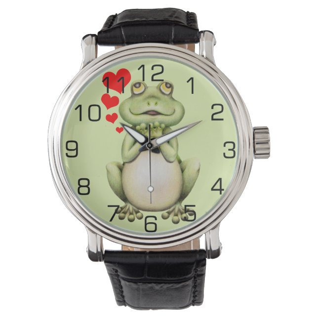 Frog Love Drawing Horloge (Voorkant)
