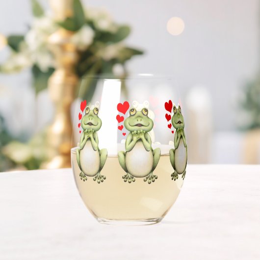 Frog Love Drawing Wijnglas Zonder Voet (Insitu (Huwelijk))