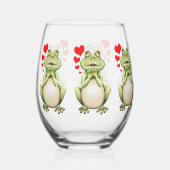 Frog Love Drawing Wijnglas Zonder Voet (Voorkant)