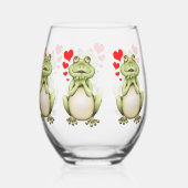 Frog Love Drawing Wijnglas Zonder Voet (Achterkant)