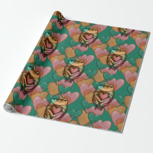 Frog Love schattige harten design Ik hou van kikke Cadeaupapier
